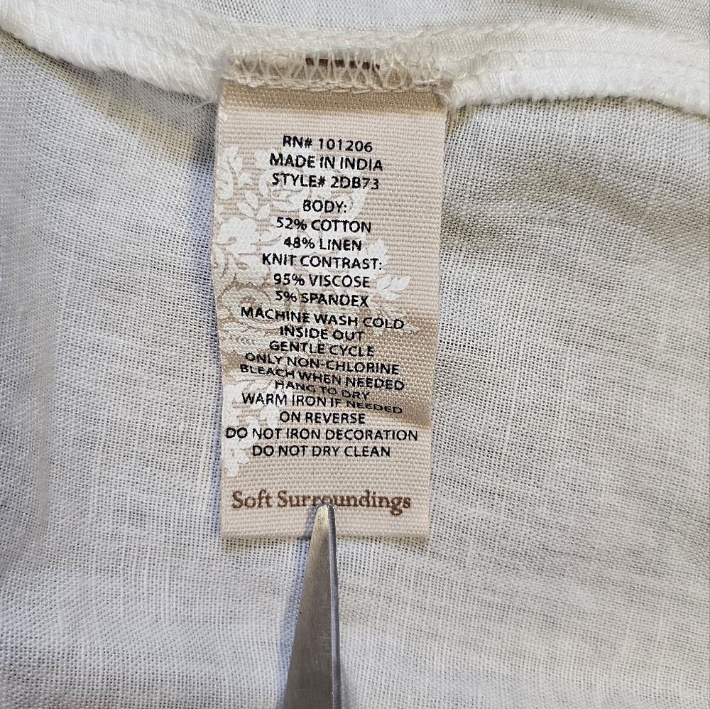 Euc Soft Surroundings Button Front Wide Sleeve Ru… - image 5